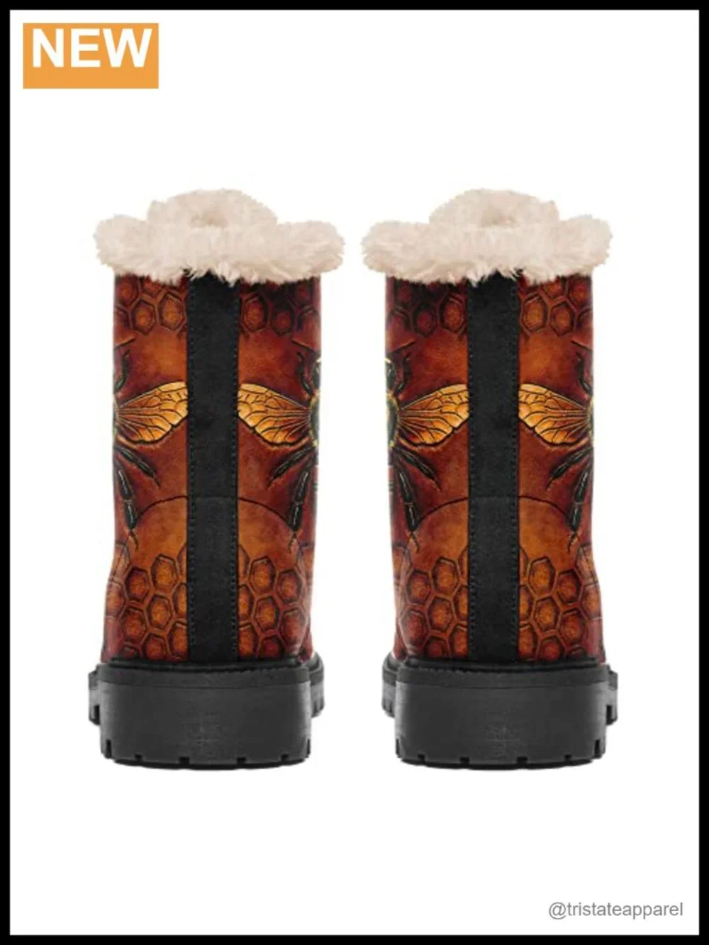 Women's Lace-Up Ankle Boots with Faux Fur Lining, Warm Winter Snow Shoes,